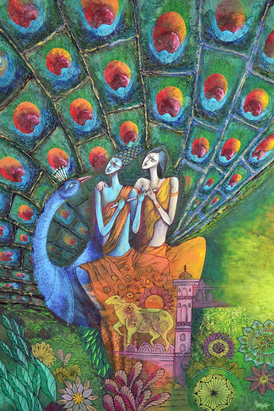 Radha Krishna & Peacock (K1)