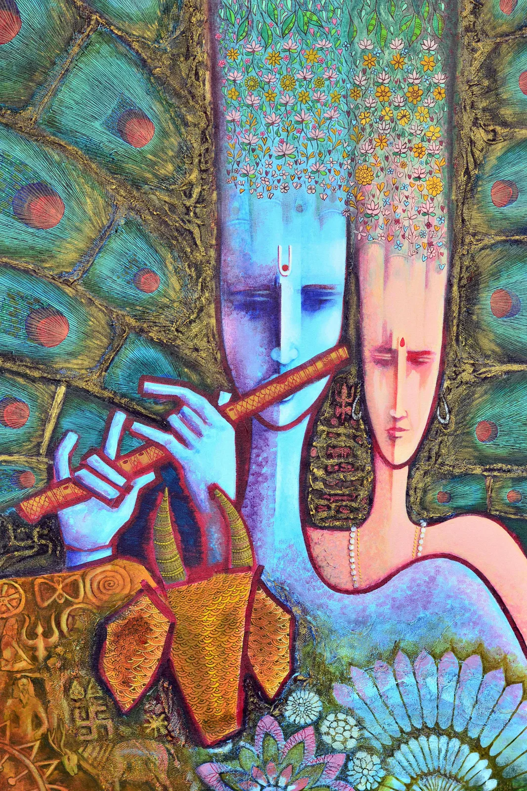 Radha Krishna & Peacock (K2)